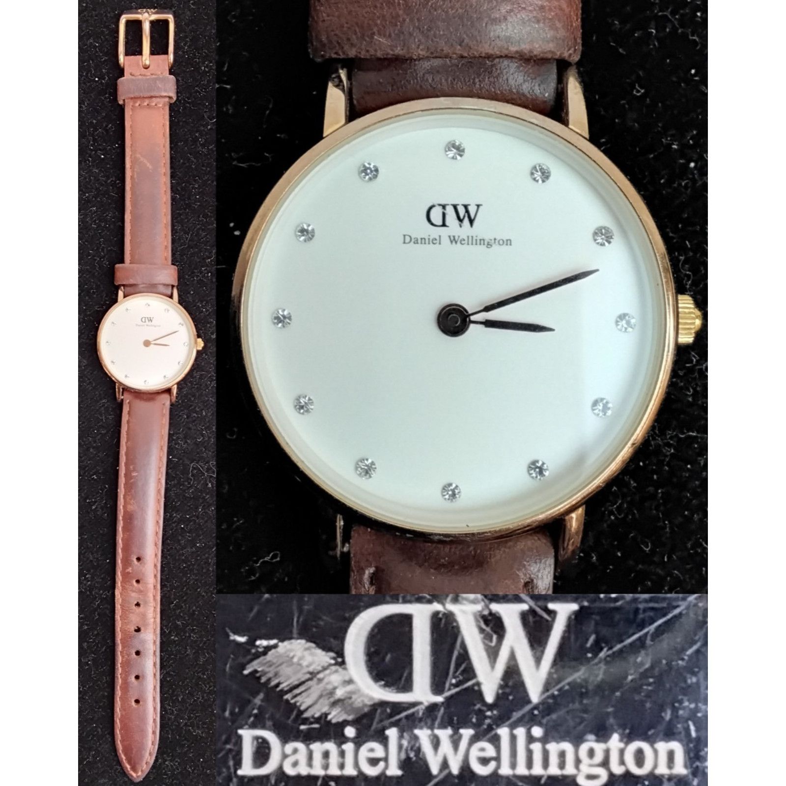 Daniel Wellington Daniel Wellington Ladies Watch Brown Leather Band Rhinestone Size ONE SIZE - 1 Thumbnail
