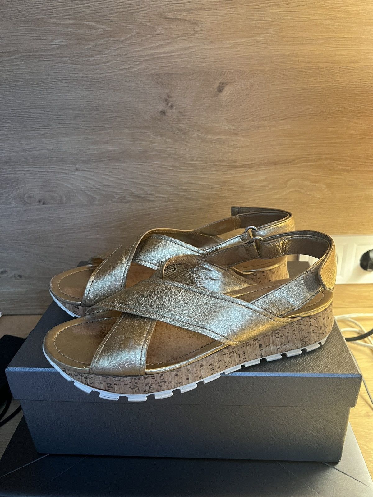 Prada Prada sandals gold shoes Size US 10.5 / IT 40.5 - 3 Thumbnail