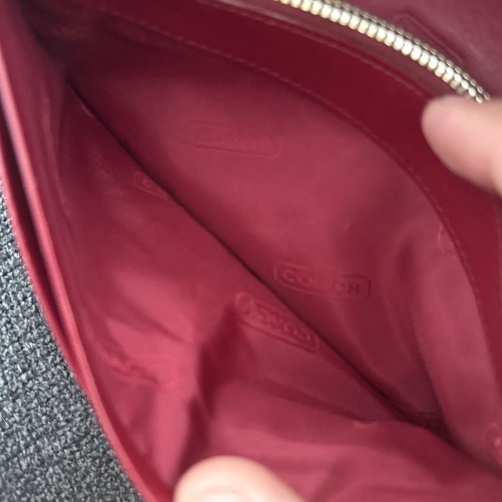 Coach Coach Wallet Checkbook Clutch Red Berry Khaki Mahogany Maroon Women Size ONE SIZE - 6 Thumbnail