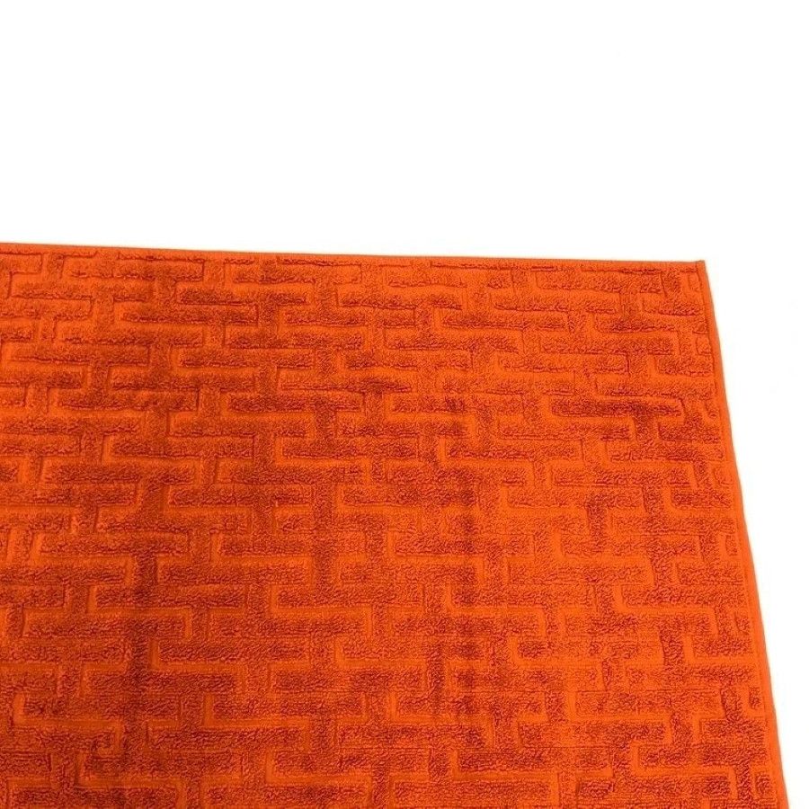 Hermes Hermès Labyrinthe Guest Towel 40x60 cm Orange Cotton Terry Size ONE SIZE - 4 Thumbnail