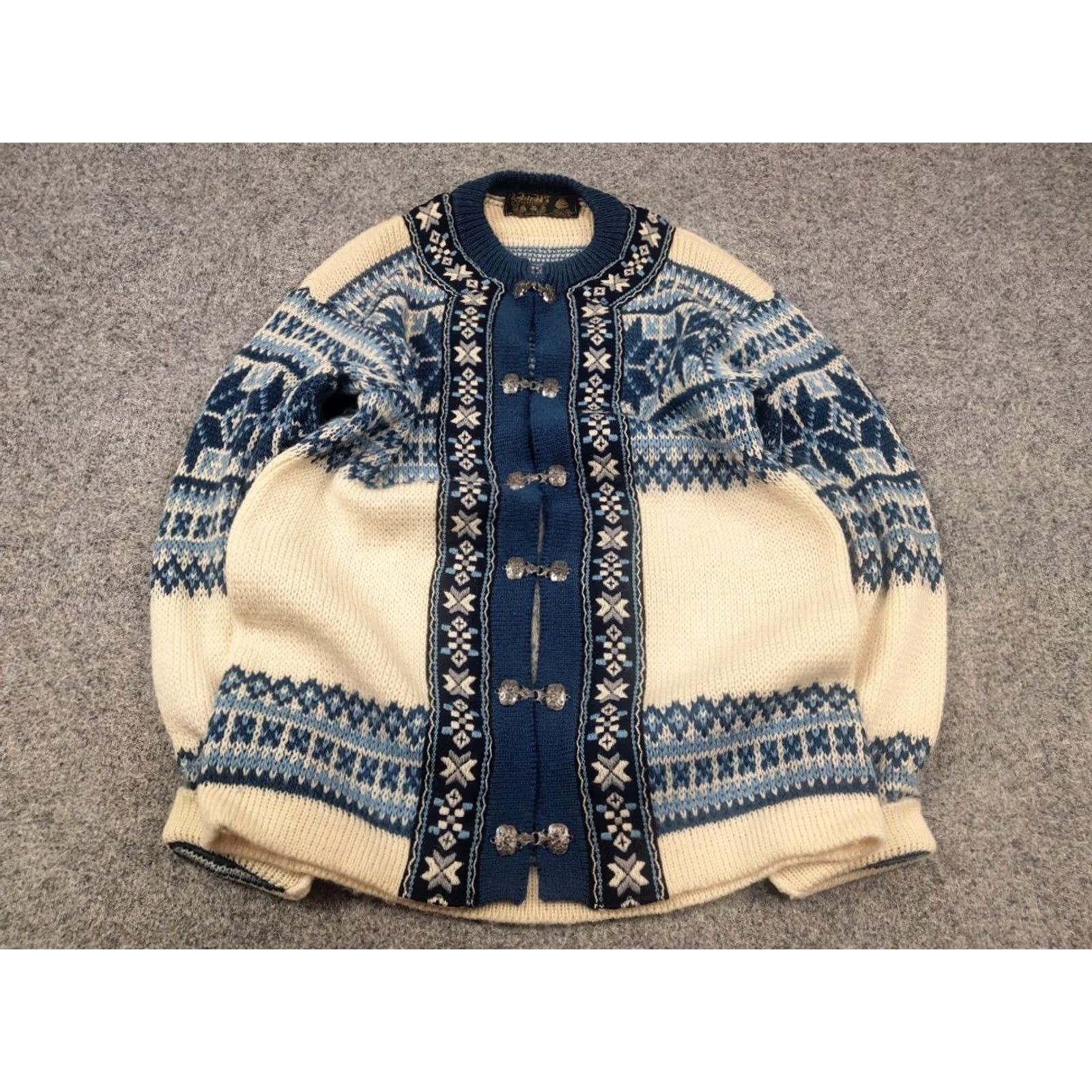 Native VINTAGE Nordstrikk Knit Wool Sweater Cardigan Unisex Norway Beige (80s, 90s) Size US M / EU 48-50 / 2 - 3 Thumbnail
