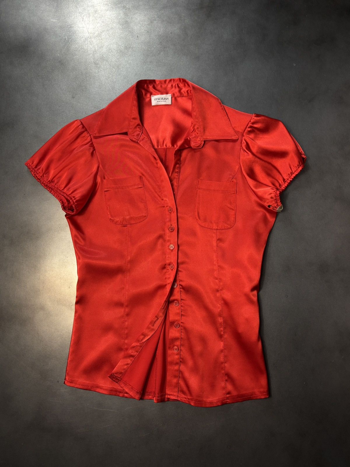 MotivMfg × Vintage Vintage Motivi Satin Shirt Short Sleeve Italy Y2K 1990s 2000 Size M / US 6-8 / IT 42-44 - 12 Thumbnail