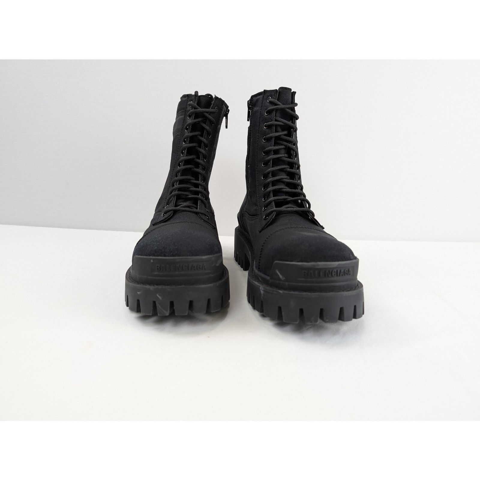 Balenciaga o1rshd1 Nylon Canvas/Used Effect New Combat Strike Boots Size US 12 / EU 45 - 6 Thumbnail