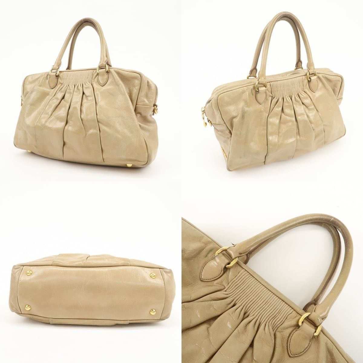 Miu Miu Miu Miu Nappa Leather Satchel Tan Size ONE SIZE - 3 Thumbnail