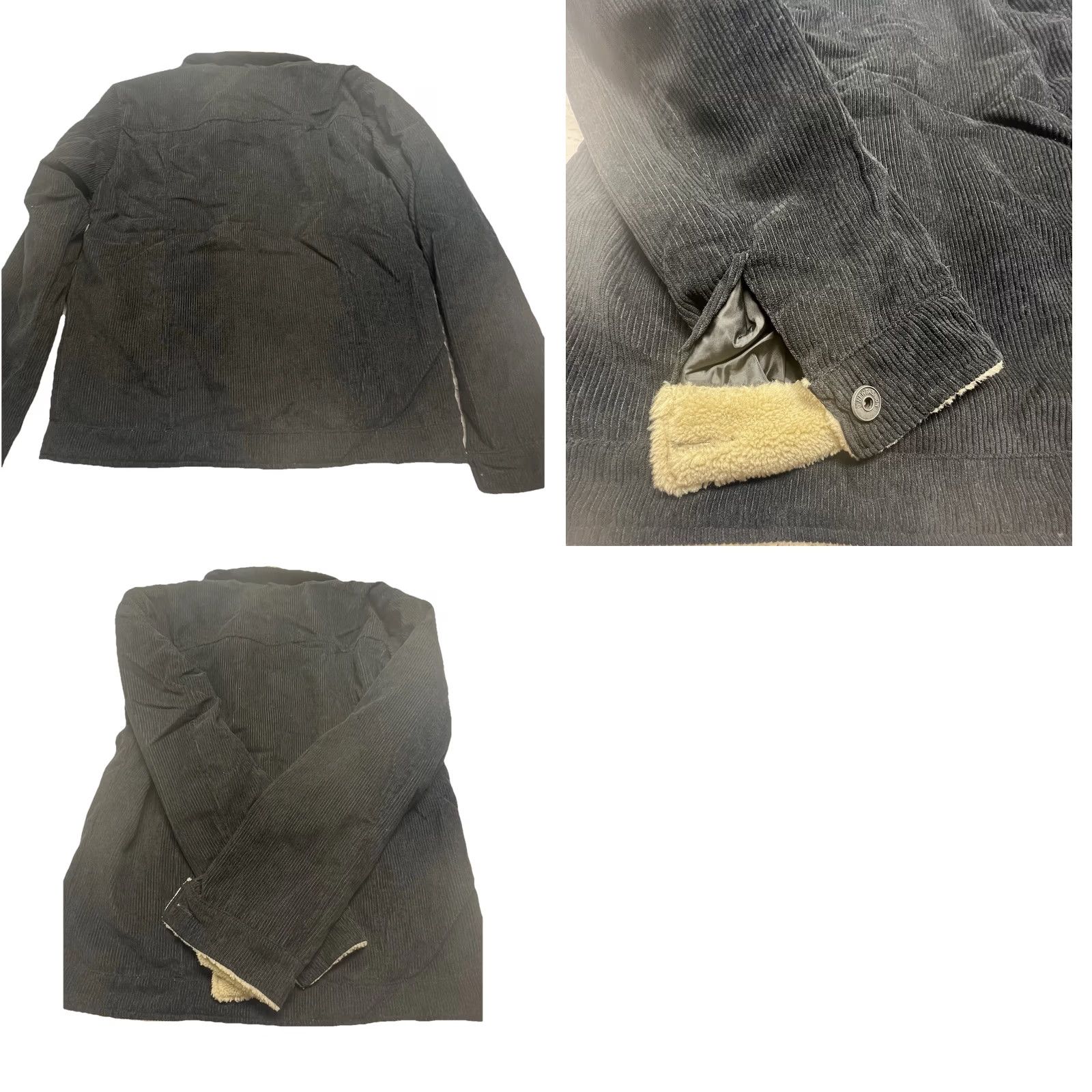 Hunter Hunter Story Sherpa Lined Corduroy Jacket Black Women 2XL Trucker Size XXL / US 16-18 / IT 52-54 - 9 Thumbnail