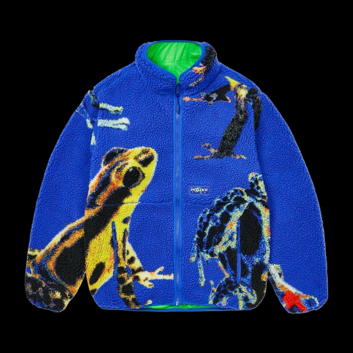 Palace 2025 palace frogger reversible fleece jacket blue green
