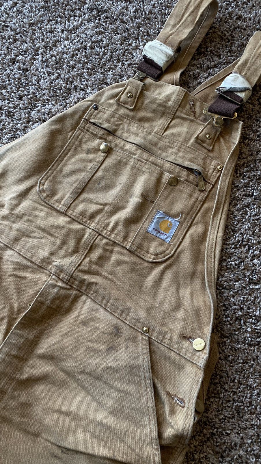 Carhartt × Vintage Vintage Carhartt Faded overalls Size US XL / EU 56 / 4 - 6 Thumbnail