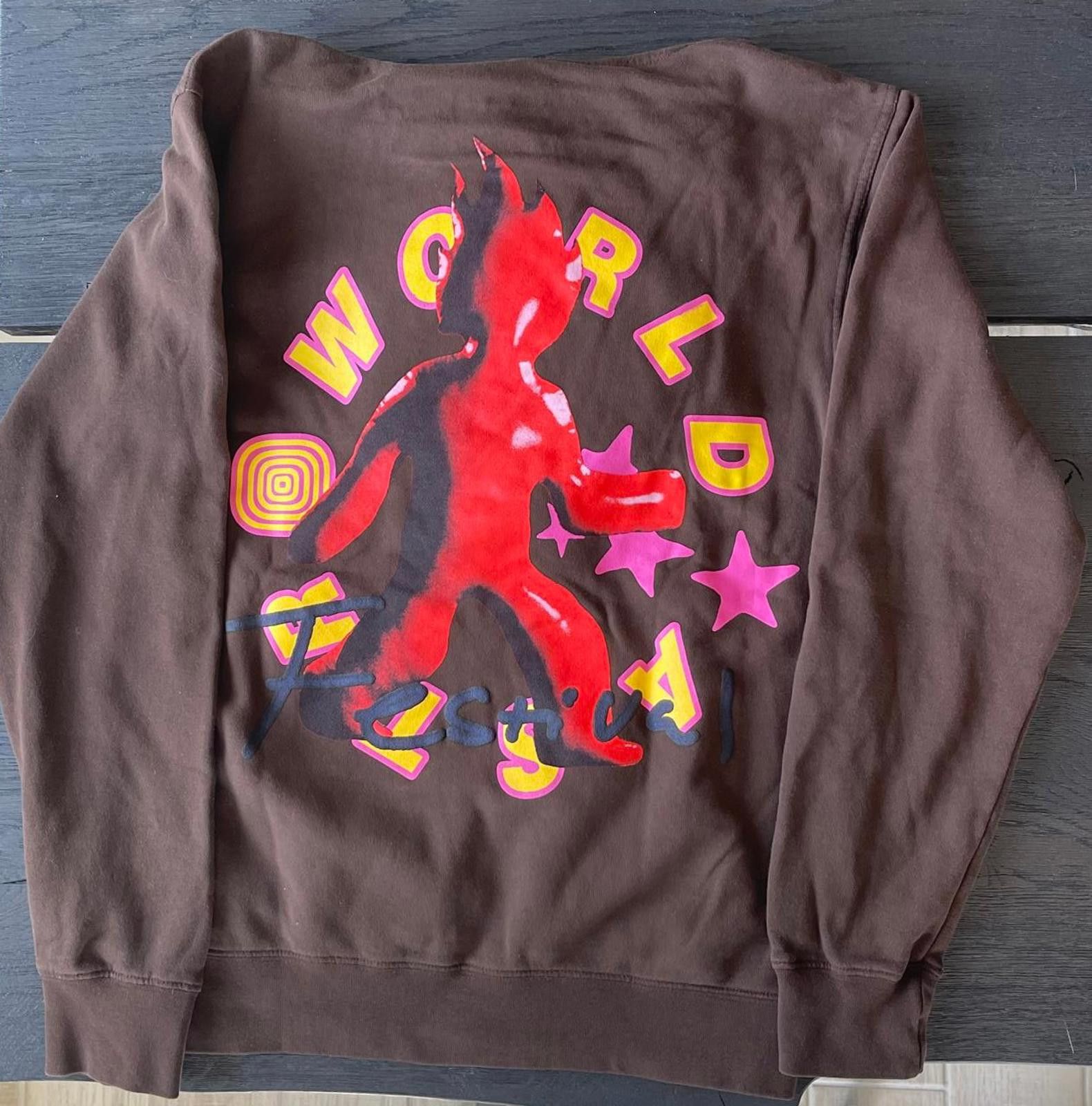 Travis Scott Travis Scott Astroworld 2021 Flame Guy Hoodie Brown Small Size US S / EU 44-46 / 1 - 3 Thumbnail