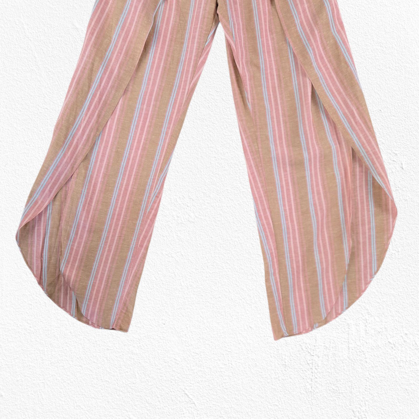 Drew Drew Strapless Striped Linen Blend Wide Leg Jumpsuit Size XS Size 26" / US 2 / IT 38 - 8 Thumbnail