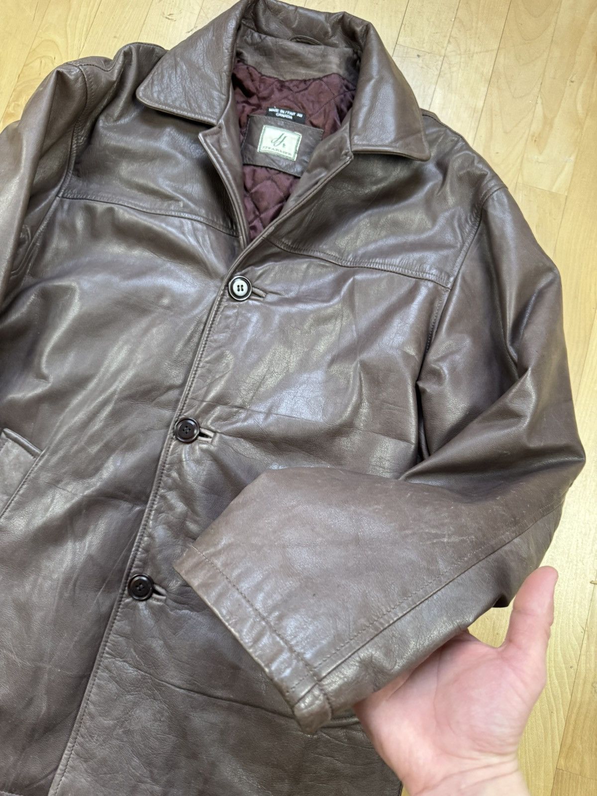 Vintage Vintage Colonel Littleton Brown Leather Jacket Coat USA 90S Size US L / EU 52-54 / 3 - 3 Thumbnail