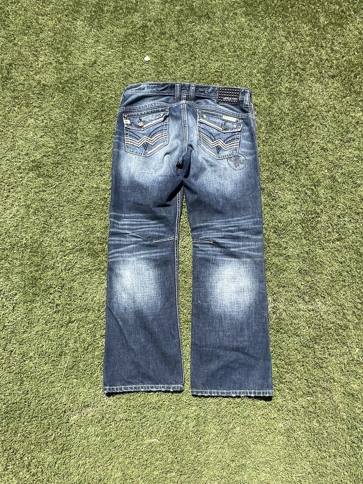 Affliction Vintage Affliction Copper Boot Cut Washed Blue Jeans Size 36 Size US 36 / EU 52 - 11 Thumbnail