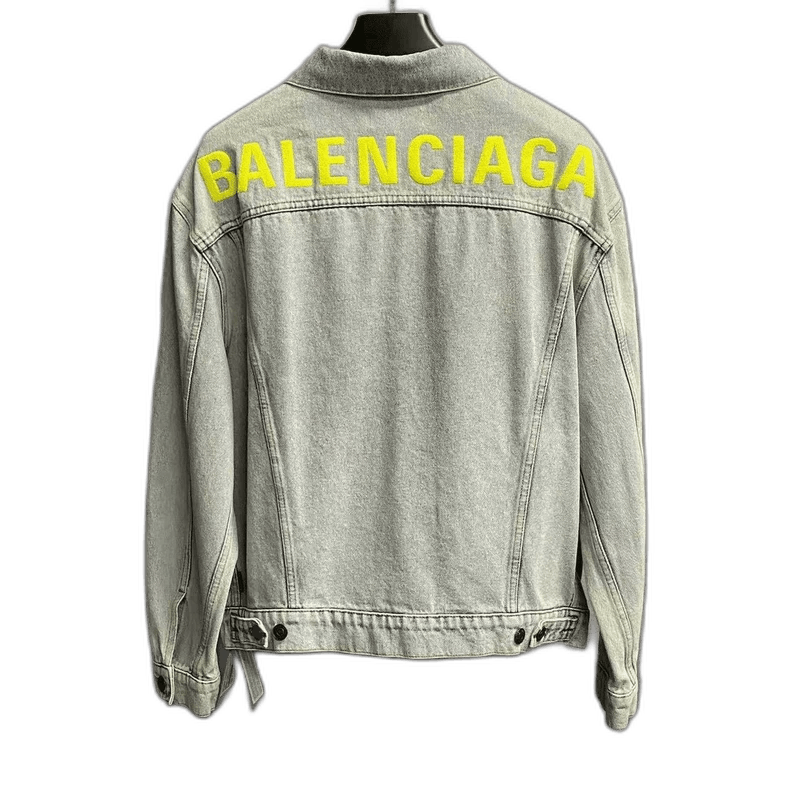 Balenciaga Balenciaga Green Logo Embroidered Denim Jacket-2505 Size US S / EU 44-46 / 1 - 1 Thumbnail