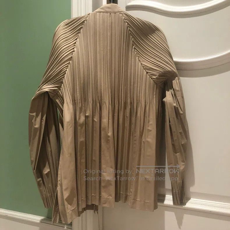Issey Miyake Issey Miyake Beige Coat Size L / US 10 / IT 46 - 6 Thumbnail