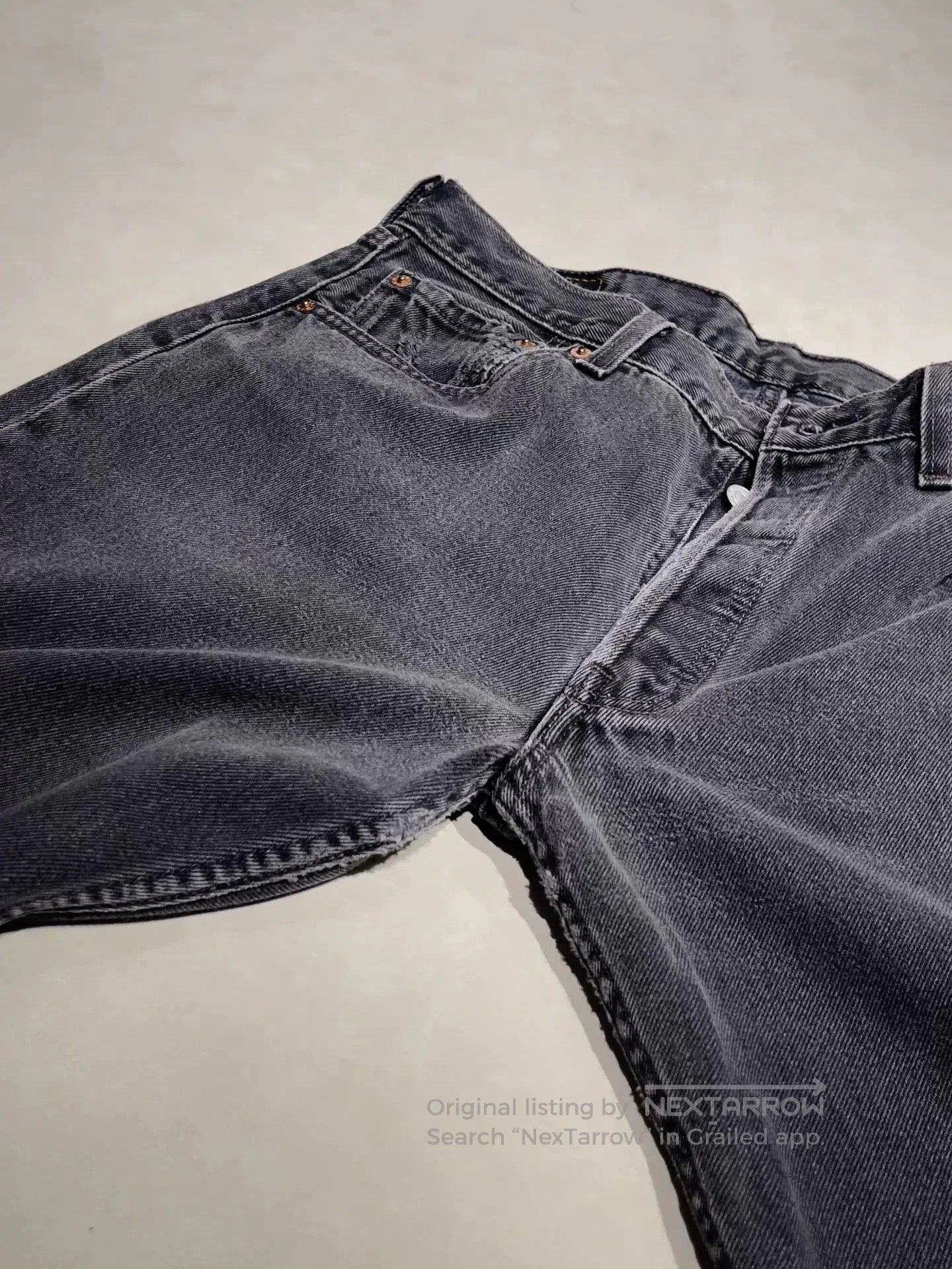 Levi's LEVI'S 501 Straight Black Gray Jeans. Size US 34 / EU 50 - 3 Thumbnail