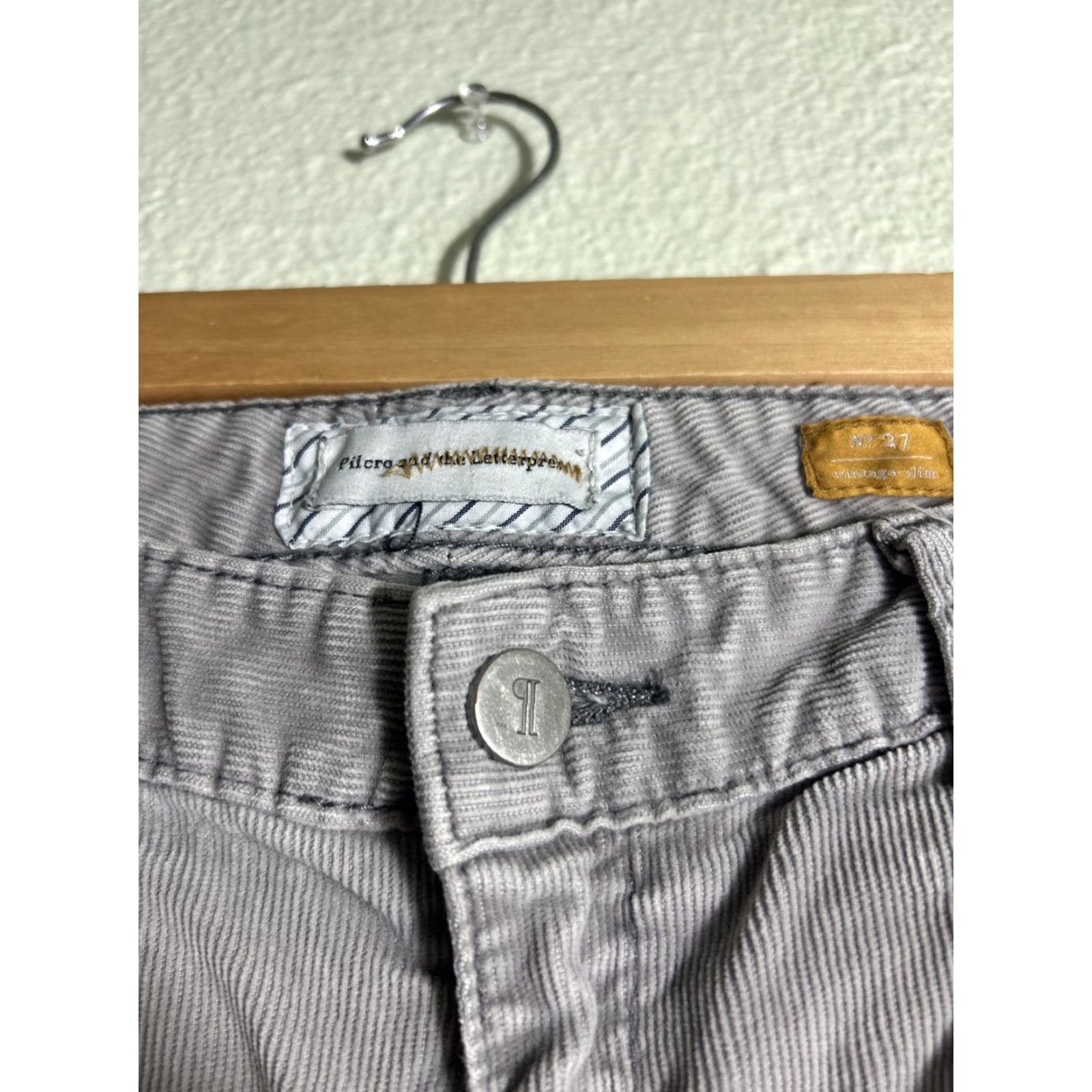Vintage VINTAGE Pilcro and The Letterpress Women’s Gray Corduroy Pants Slim Regular 27x32 Gray Chino Skinny Women Size 27" / US 4 / IT 40 - 7 Thumbnail