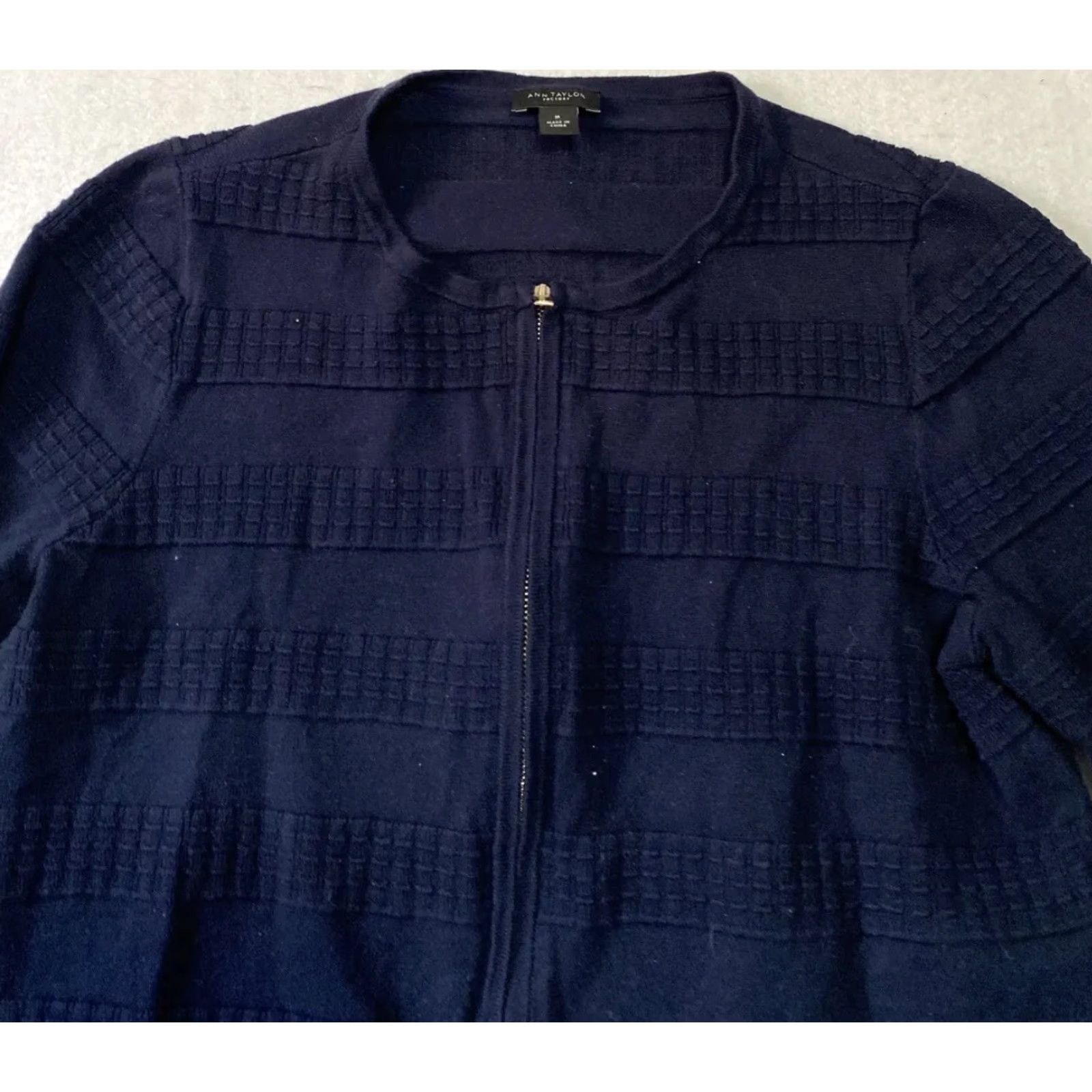 Ann Taylor Ann Taylor Loft Cardigan Women M Dark Blue Cotton Lightweight Cardigan Mens? Size M / US 6-8 / IT 42-44 - 2 Thumbnail
