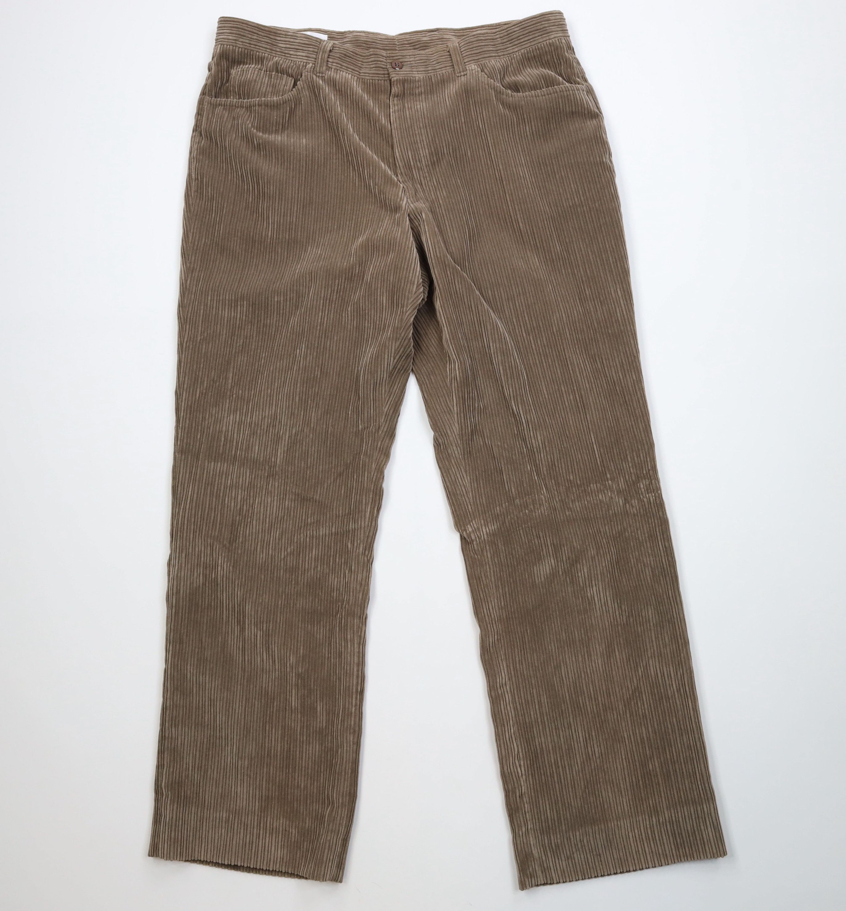Vintage Vintage 90s Streetwear Wide Leg Corduroy Chino Pants Beige Size US 36 / EU 52 - 1 Thumbnail