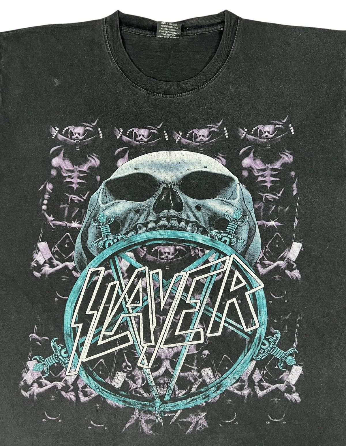 Band Tees Vintage Distressed Slayer Divine Intervention Album Promo te Size US XL / EU 56 / 4 - 1 Thumbnail