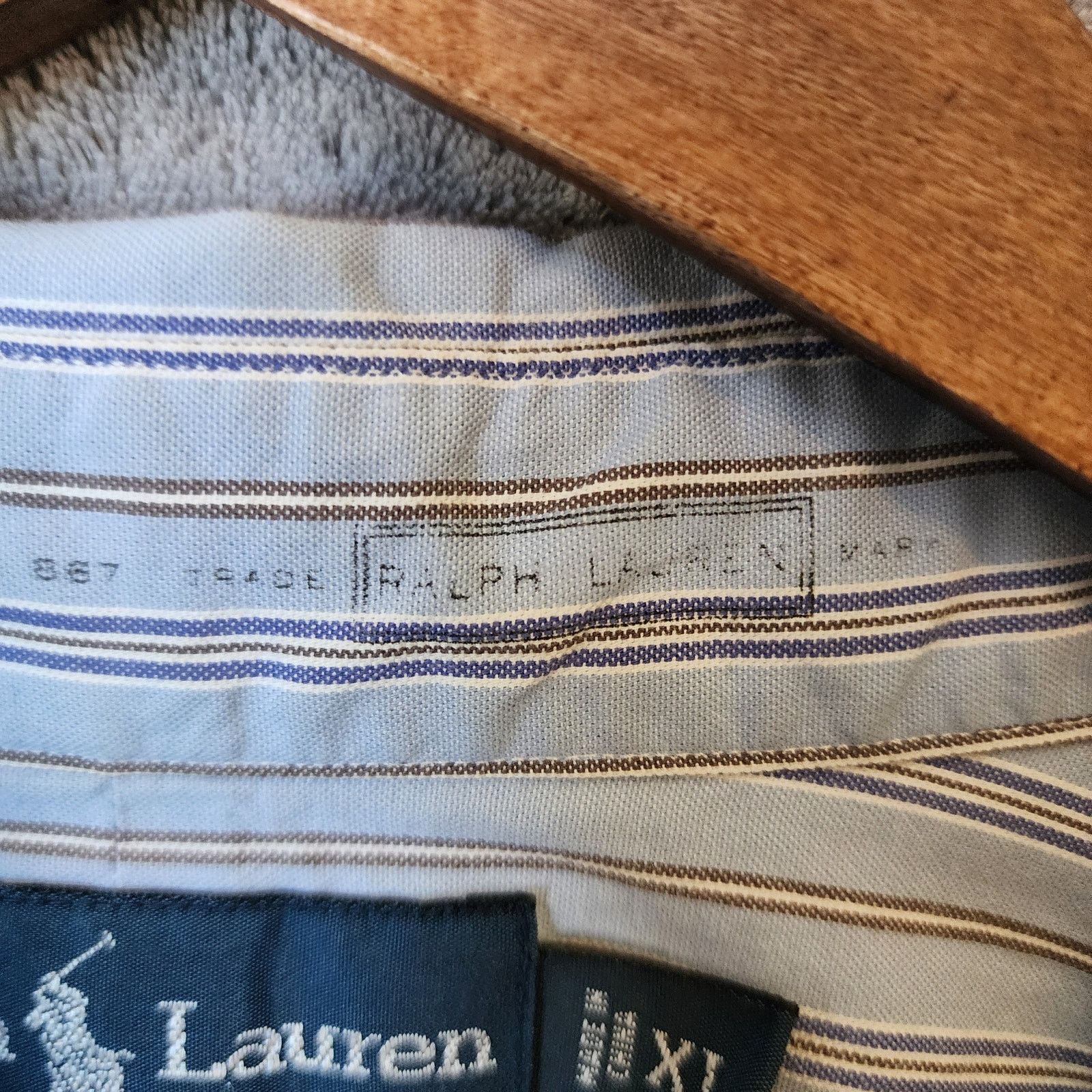 Ralph Lauren Ralph Lauren Men's XL Blue Striped Custom Fit Shirt Size US XL / EU 56 / 4 - 8 Thumbnail