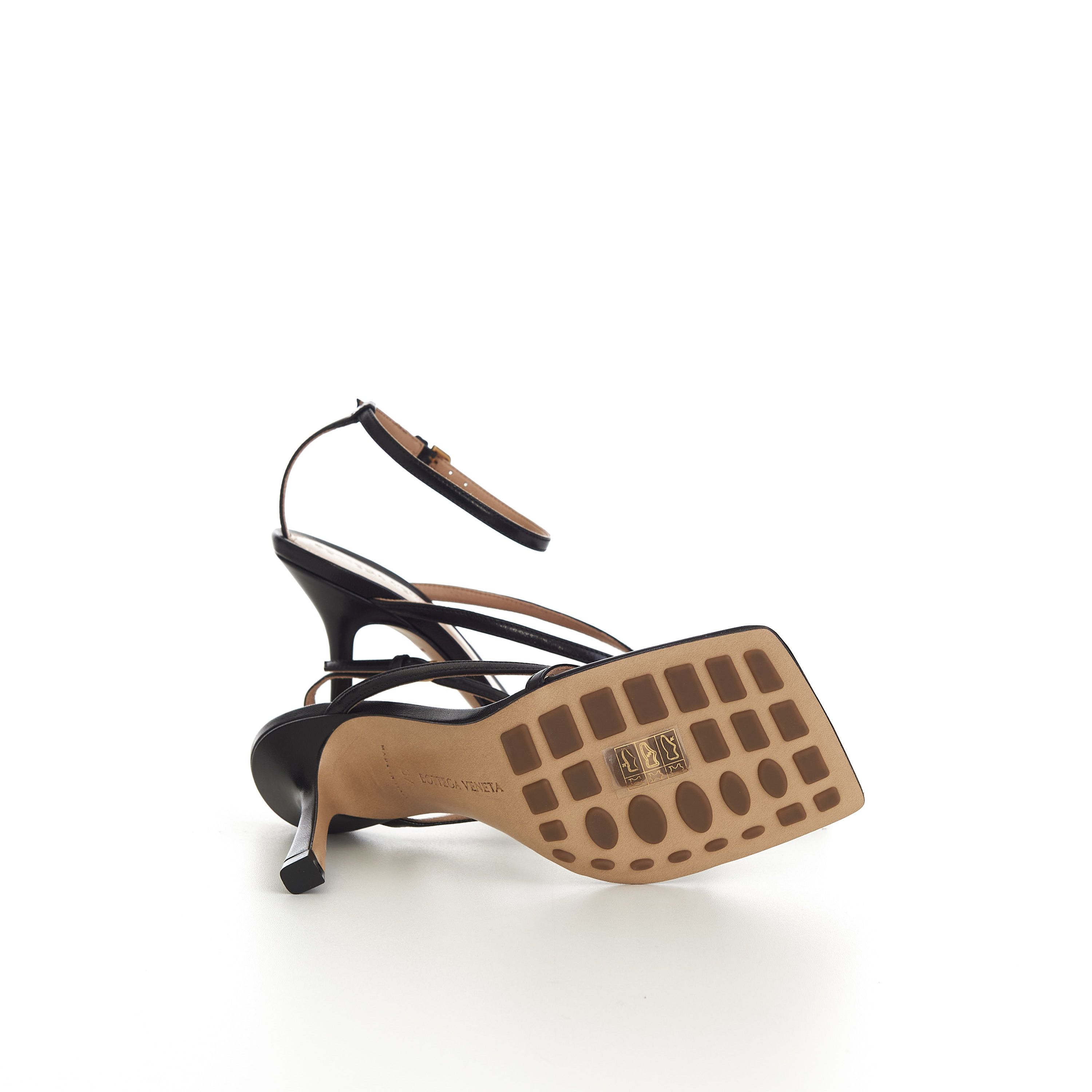 Bottega Veneta Stretch Strap Sandals In Black Lambskin Leather Size US 6 / IT 36 - 12 Thumbnail