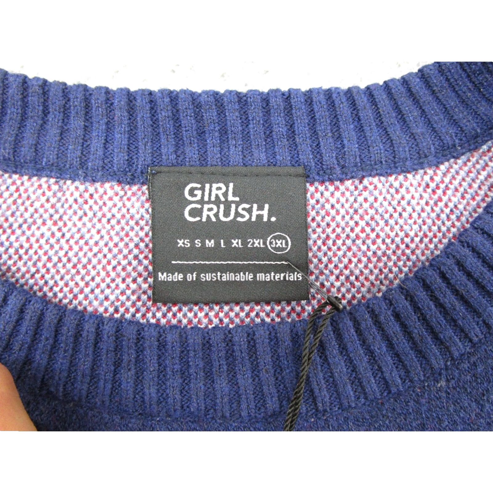 Vintage Girl Crush Apres Ski Knit Pullover Sweater Women's Plus Size 3XL NEW Blue Cotton Knit Pullover Winter Fall Mens Womens Girls Boys Size XXL / US 16-18 / IT 52-54 - 5 Thumbnail