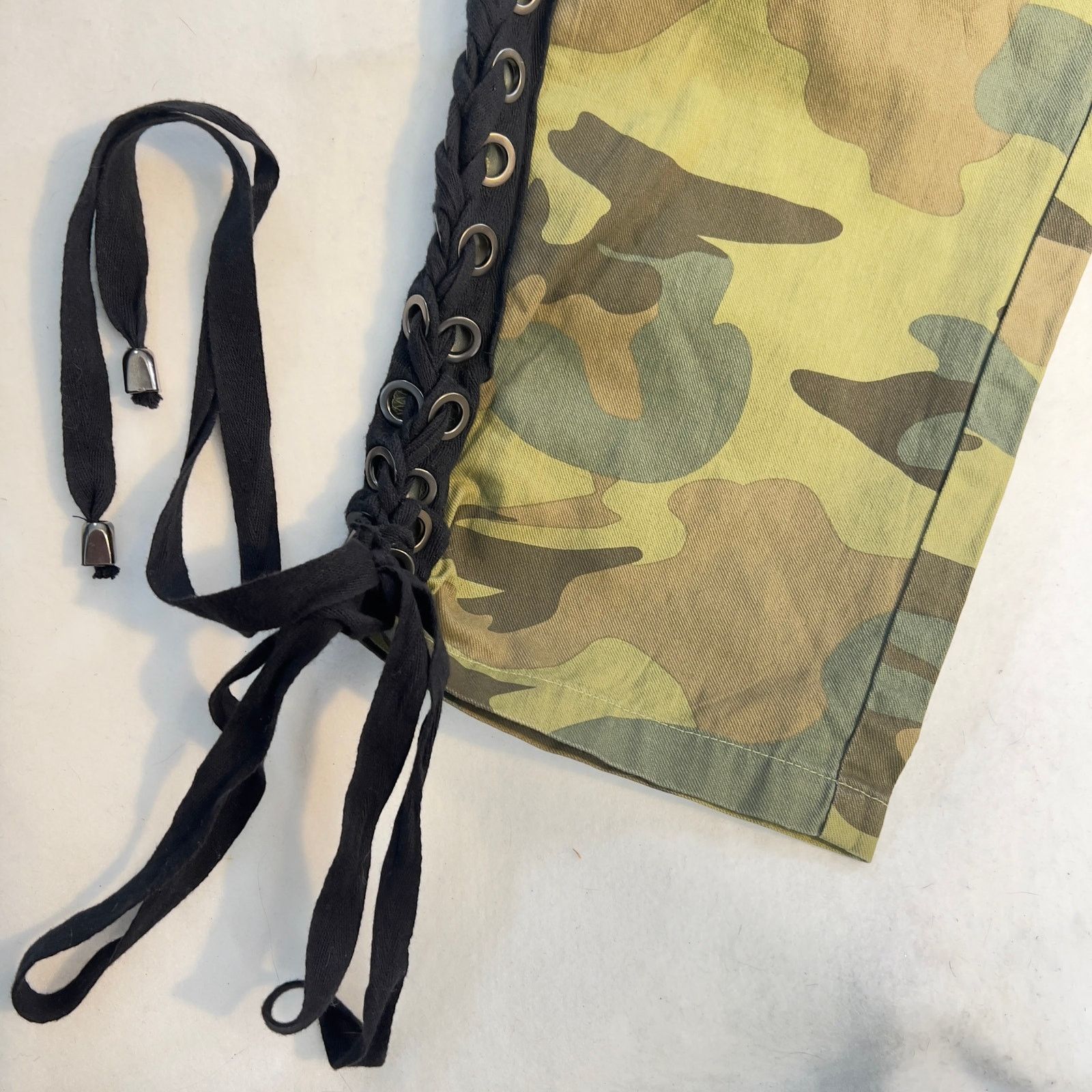 Other Fashion Nova Camouflage Pants Womans 2XL 100% Cotton Lace Up Size 38" / US 16 / IT 52 - 4 Thumbnail