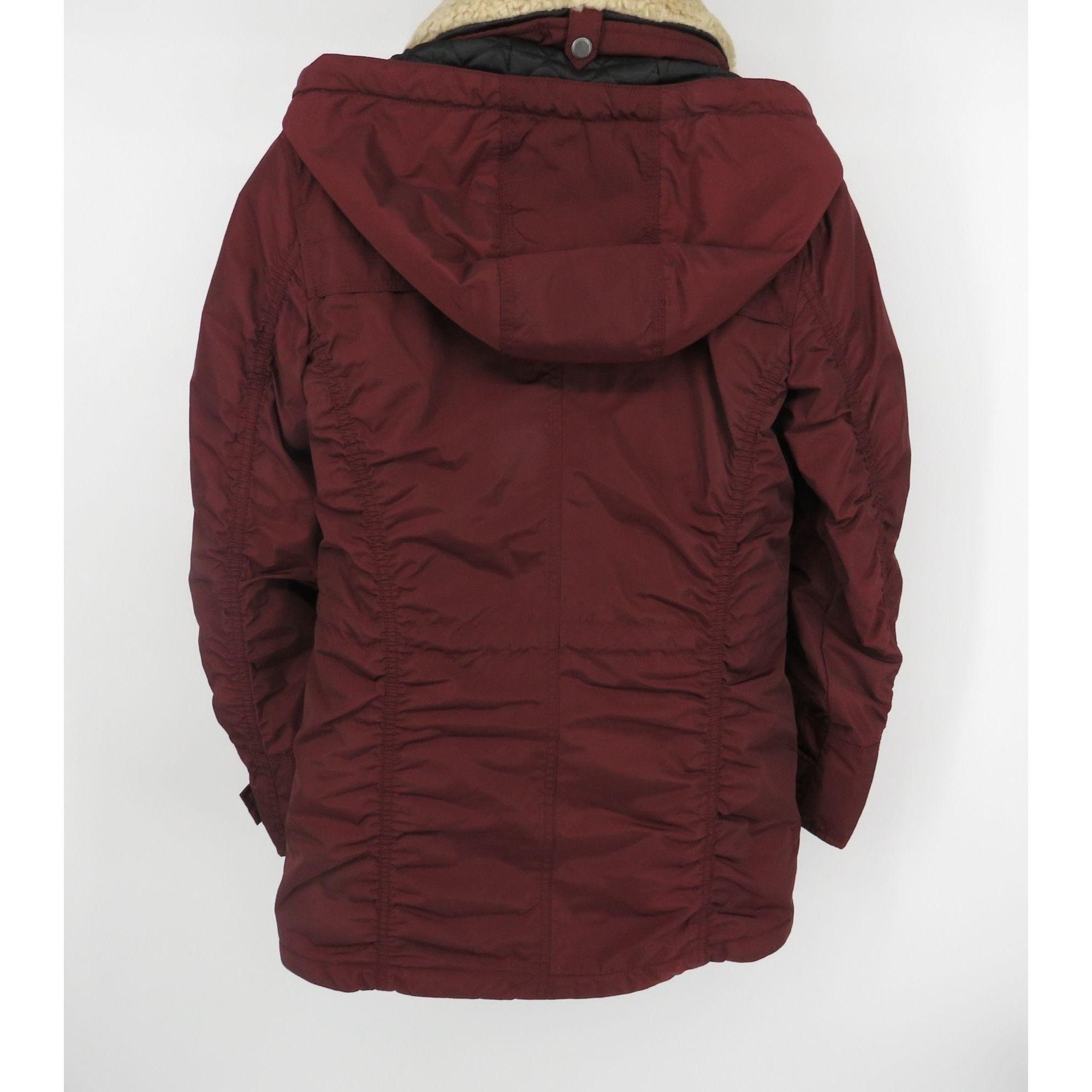 Other Marc New York Womens Burgundy Hooded Coat W/ Faux Fur Collar Size XS / US 0-2 / IT 36-38 - 5 Thumbnail