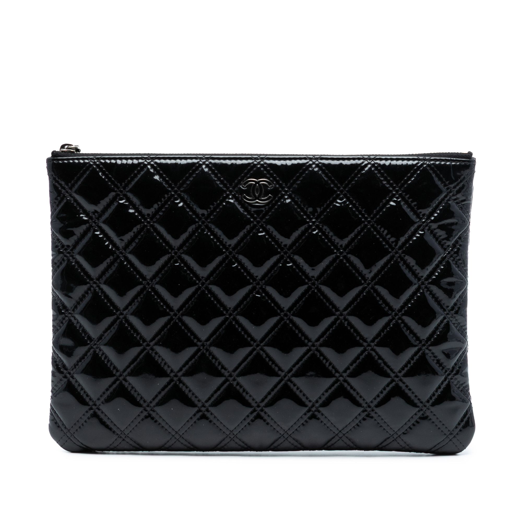 Chanel Chanel Medium Quilted Patent Double Stitch O Case Clutch Size ONE SIZE - 1 Thumbnail