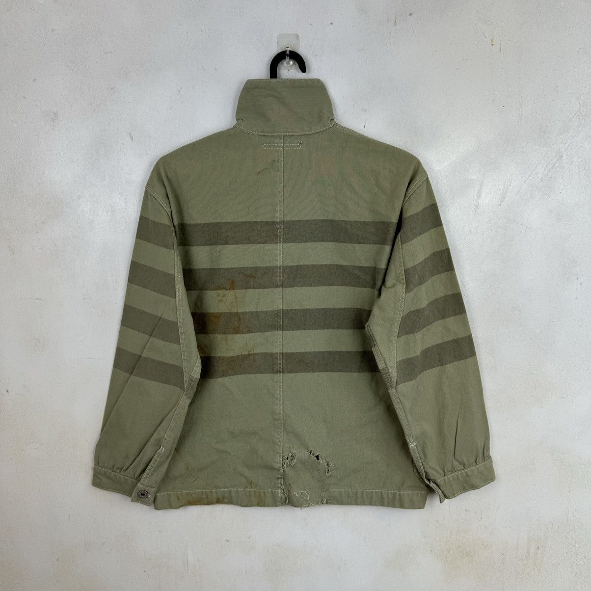 Japanese Brand Olive Green Bowl Stripe Military Style Jacket Size US S / EU 44-46 / 1 - 7 Thumbnail