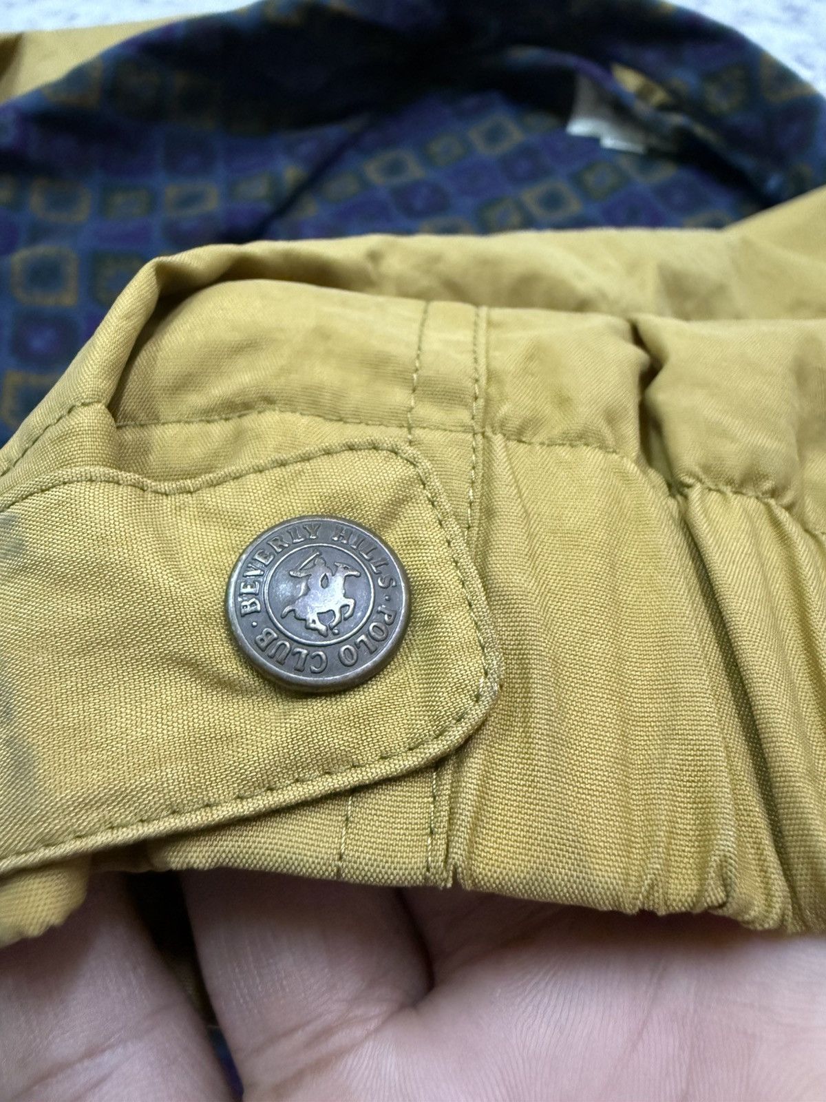 Beverly Hills Polo Club Vintage BHPC mustard yellow patterned fleece lining jacket Size US M / EU 48-50 / 2 - 14 Thumbnail