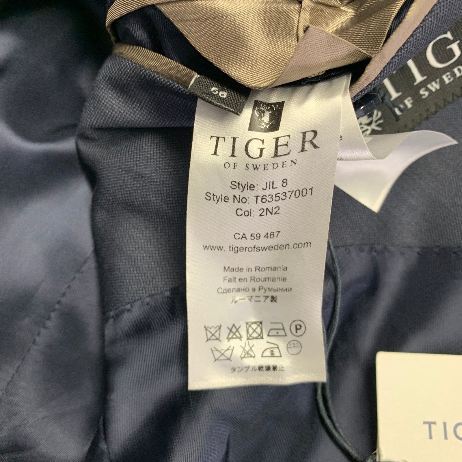 Tiger of Sweden TIGER of SWEDEN Size 46 Navy Wool Notch Lapel Sport Coat Size 46R - 7 Thumbnail