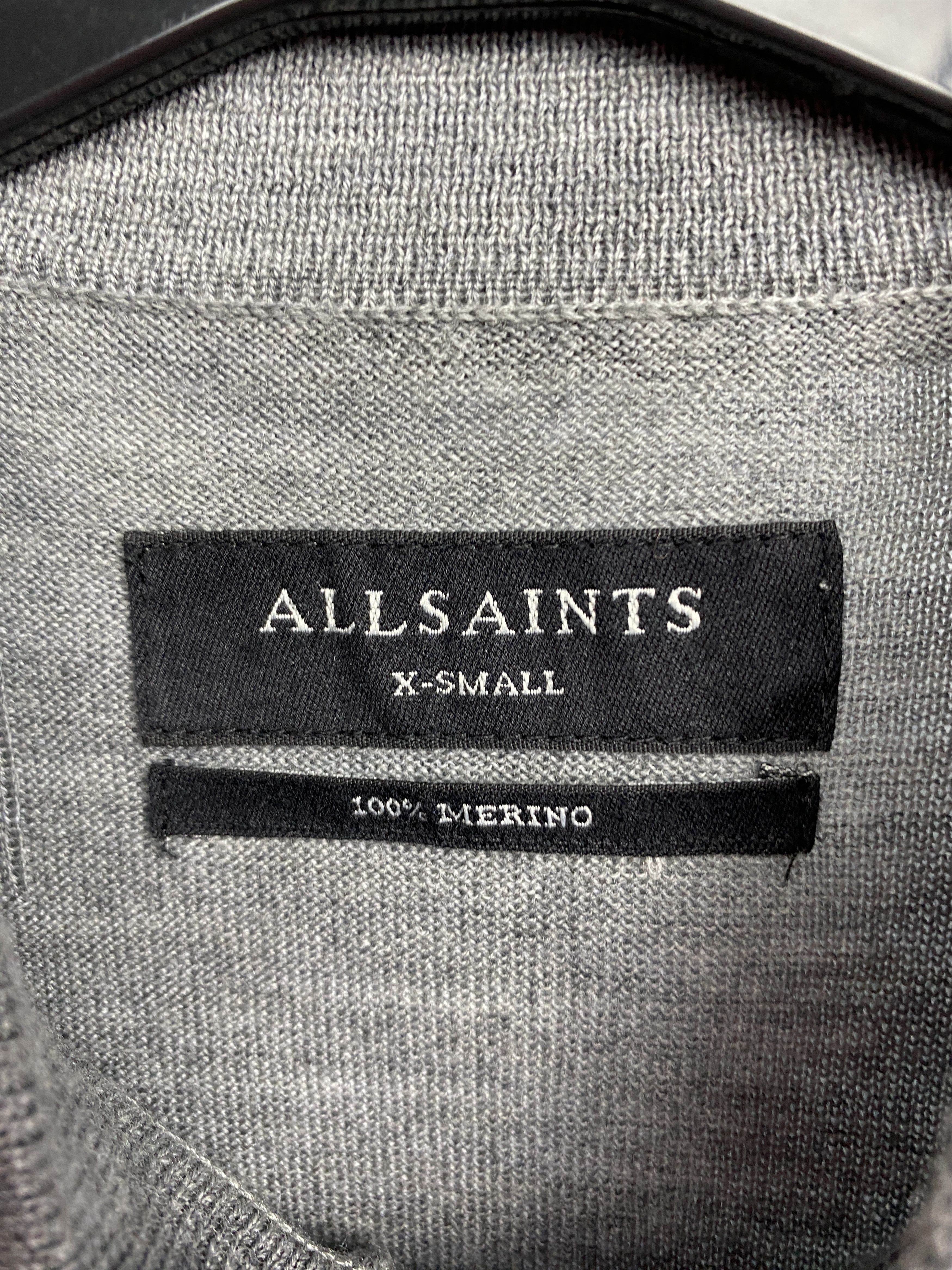 Allsaints AllSaints Mens Mode Merino Wool Knit Collared Sweater Size US XS / EU 42 / 0 - 4 Thumbnail