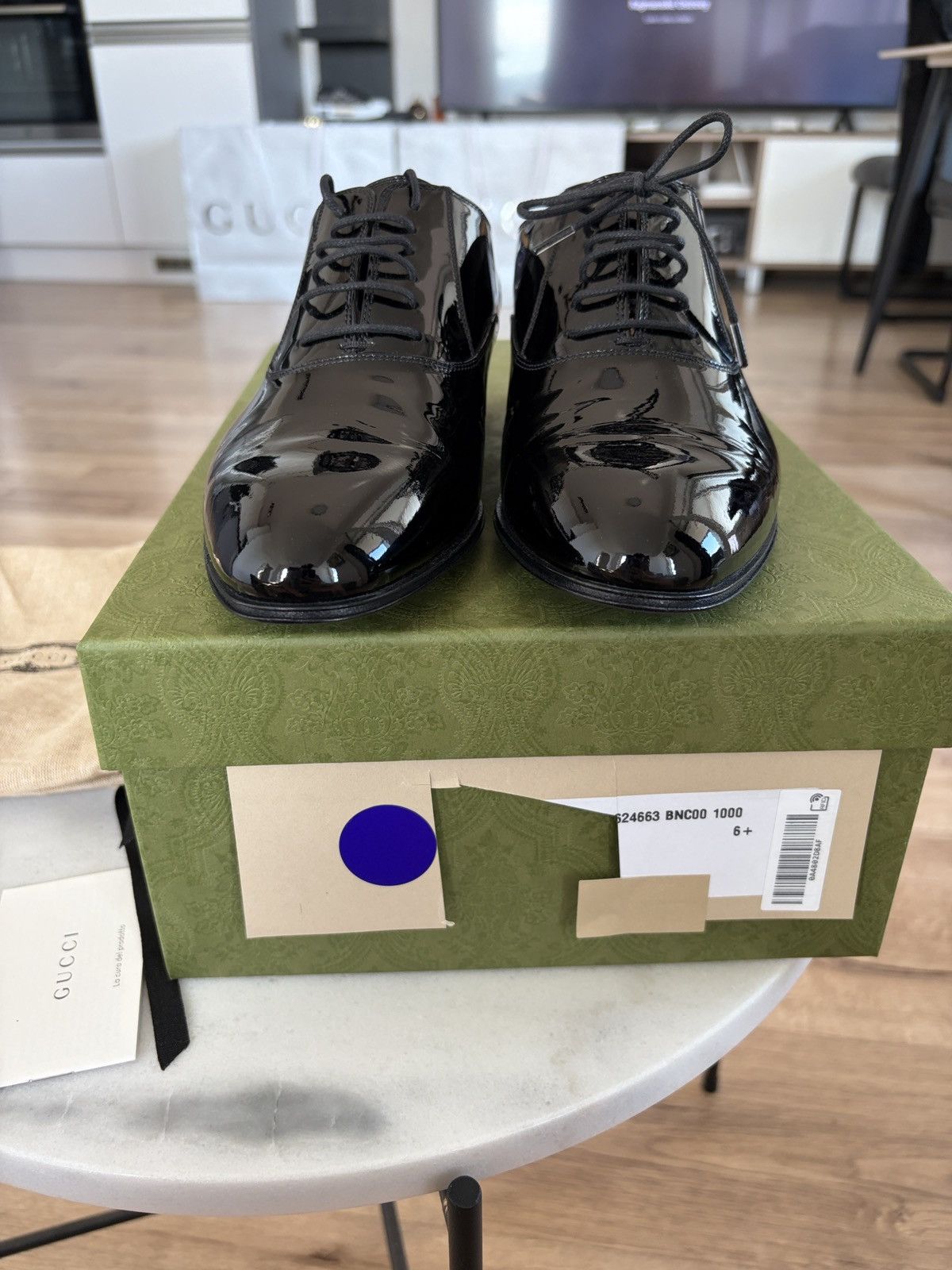 Gucci Gucci Worsh Patent Leather Lace-Up Shoes Size US 7.5 / EU 40-41 - 4 Thumbnail