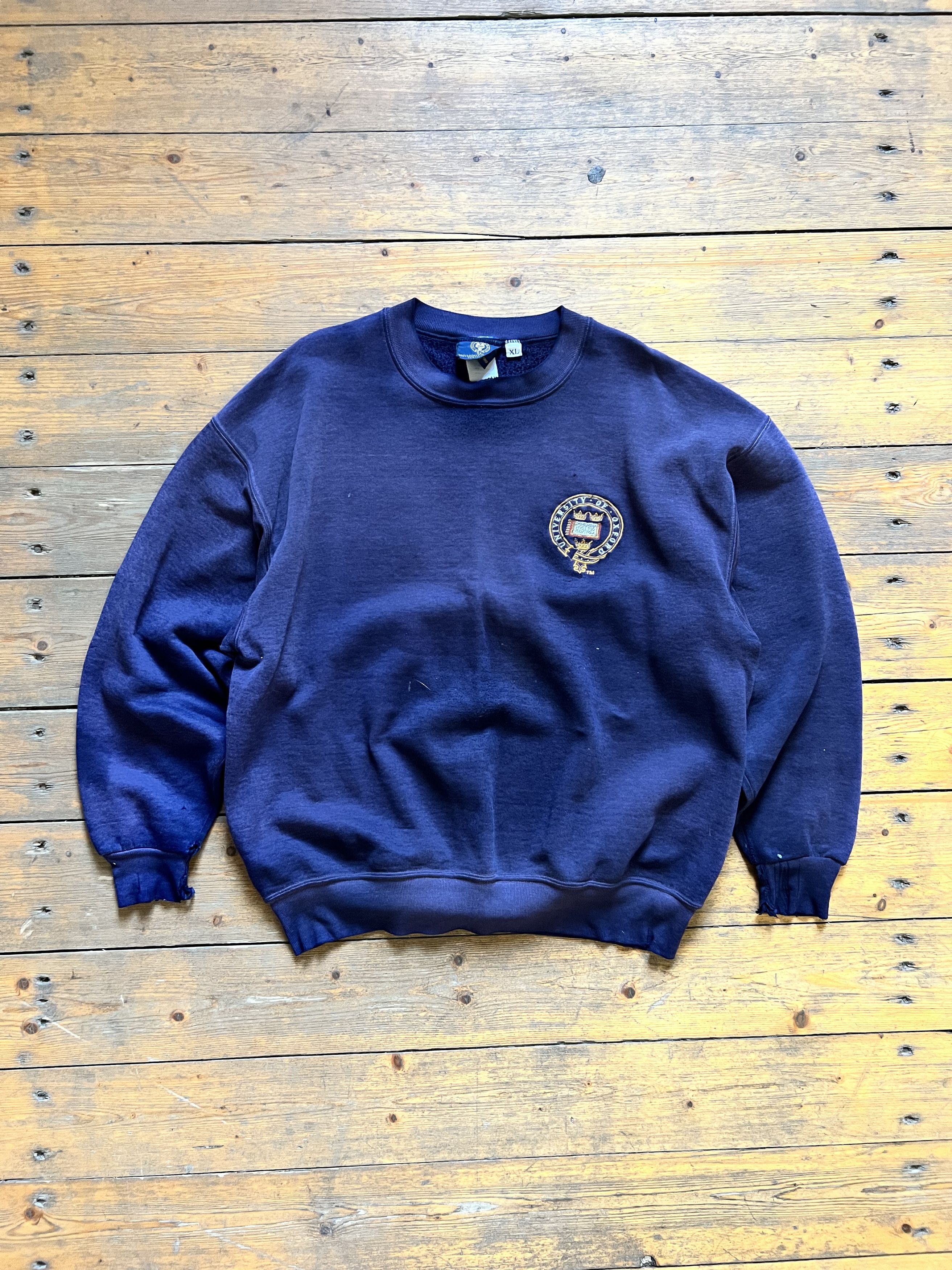 Vintage Oxford England Distressed Crewneck University 1980s Size US L / EU 52-54 / 3 - 3 Thumbnail