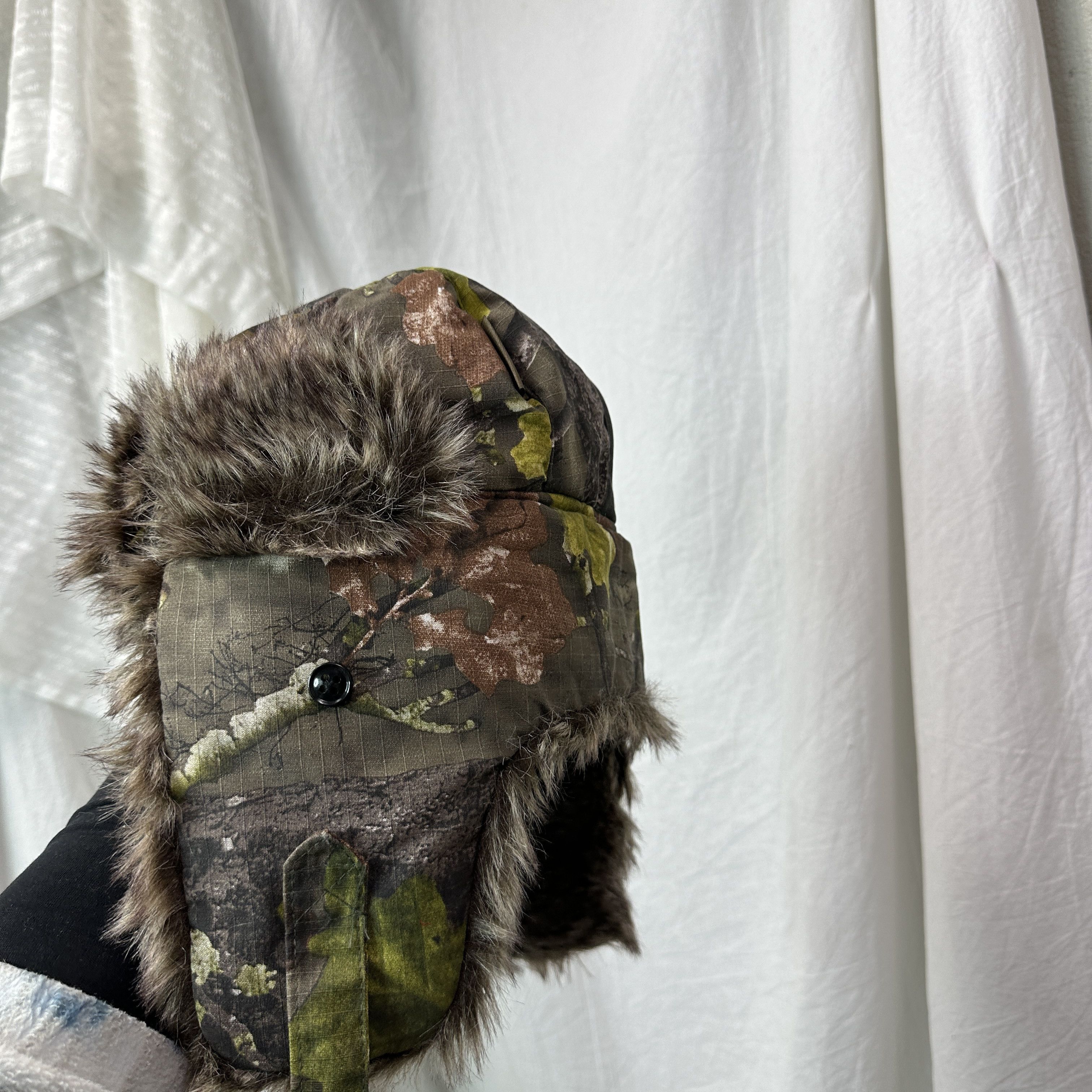 Vintage Vintage Forest Camo Ushanka Winter Cap Y2K Size ONE SIZE - 4 Thumbnail