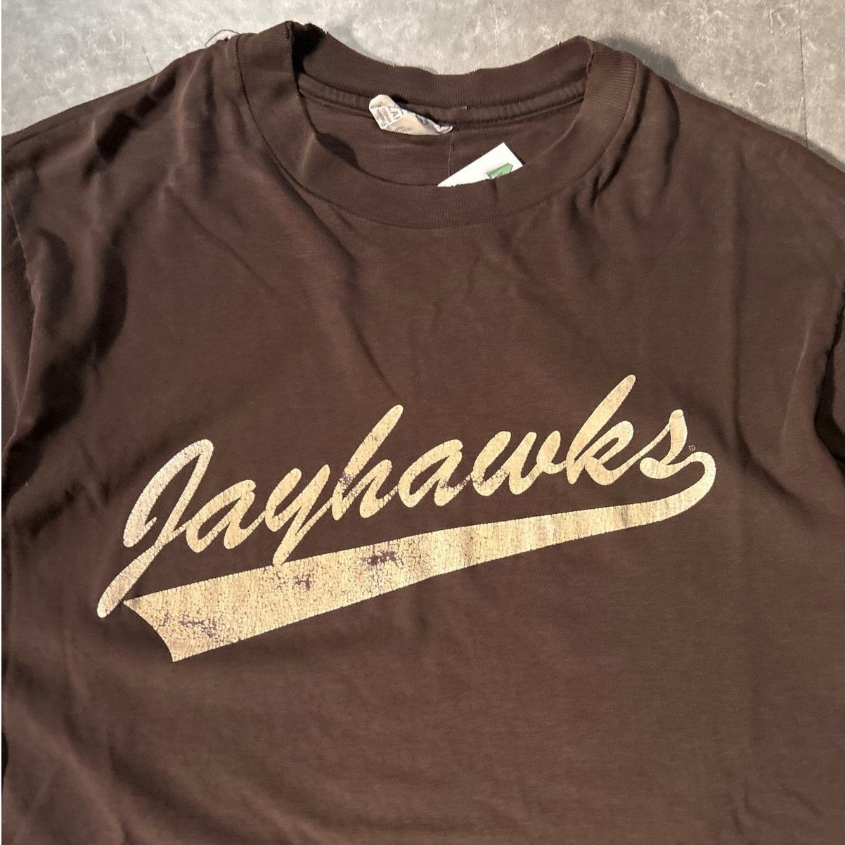 Other 90's Vintage Kansas Jayhawks Script Brown T-Shirt -L Size US L / EU 52-54 / 3 - 2 Thumbnail