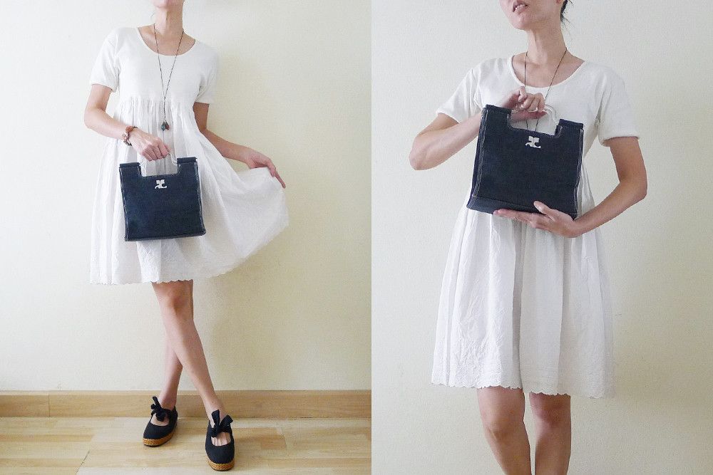 Courreges COURRÈGES PARIS navy denim small handbag, square purse Size ONE SIZE - 5 Thumbnail
