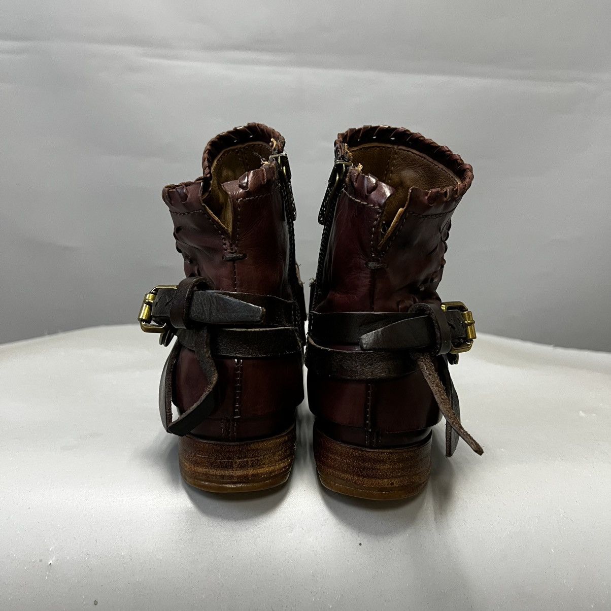 A.S.98 A.S.98 Airstep Design Zip Ankle Boots Shoes Burgundy leather Size US 7 / IT 37 - 6 Thumbnail