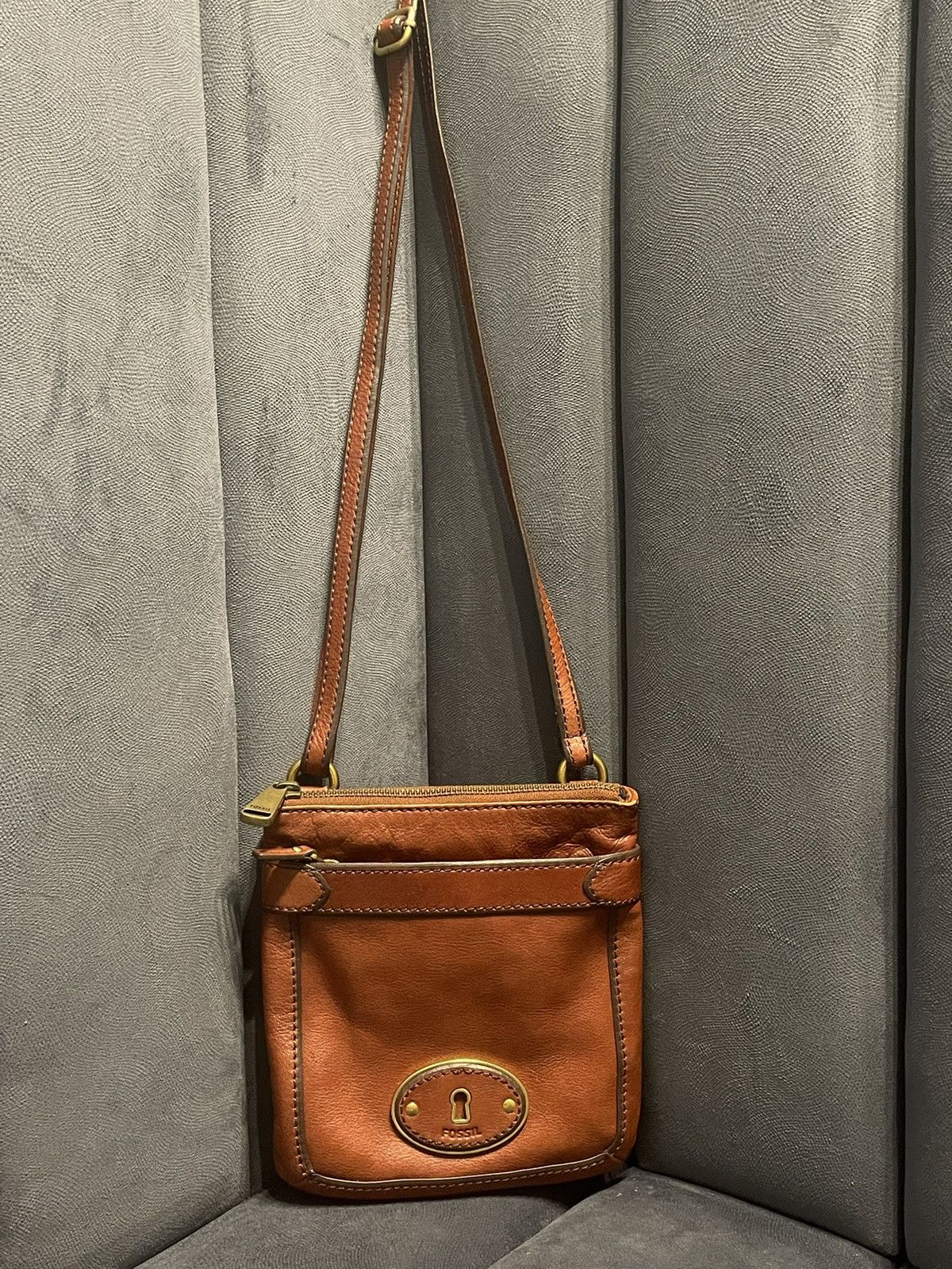 Fossil Fossil Key Per Crossbody Bag Brown Smooth Leather Small Size ONE SIZE - 3 Thumbnail
