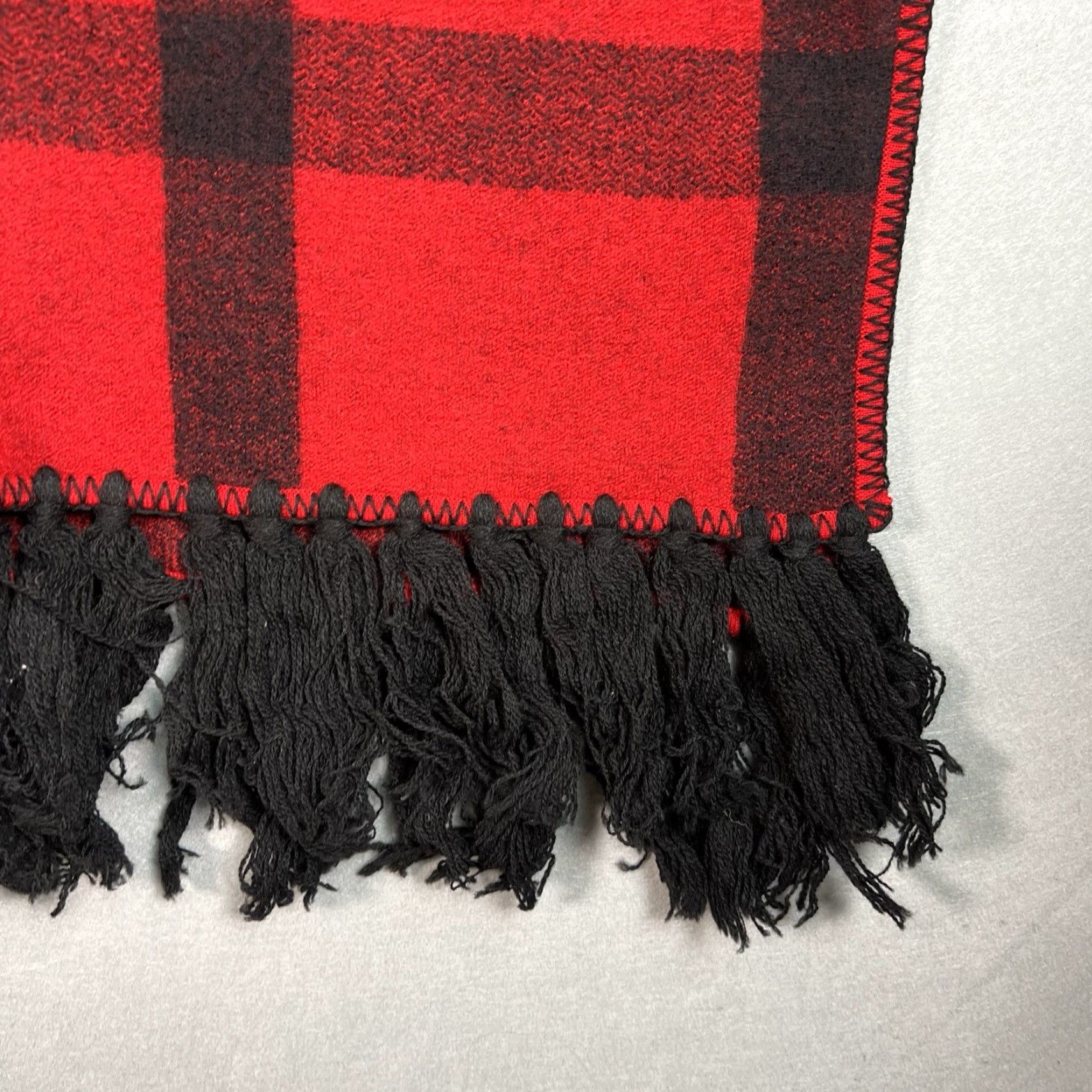 Ralph Lauren NWT! Lauren Ralph Lauren S/ M Red Plaid Fringe Poncho Cape Pullover Wool Blend Size S / US 4 / IT 40 - 3 Thumbnail