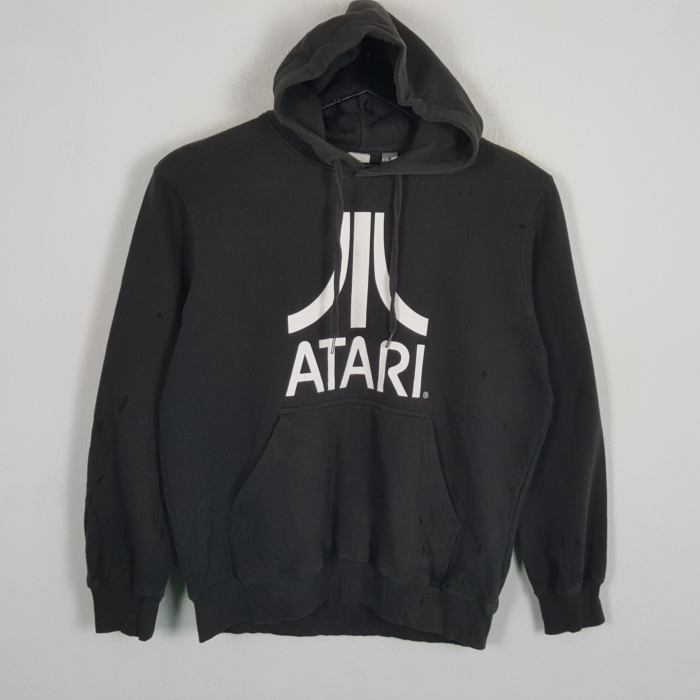 image of The Game Atari Nintendo Arcade Game Company Logo Design H&m Hoodies in Black, Men's (Size Large)