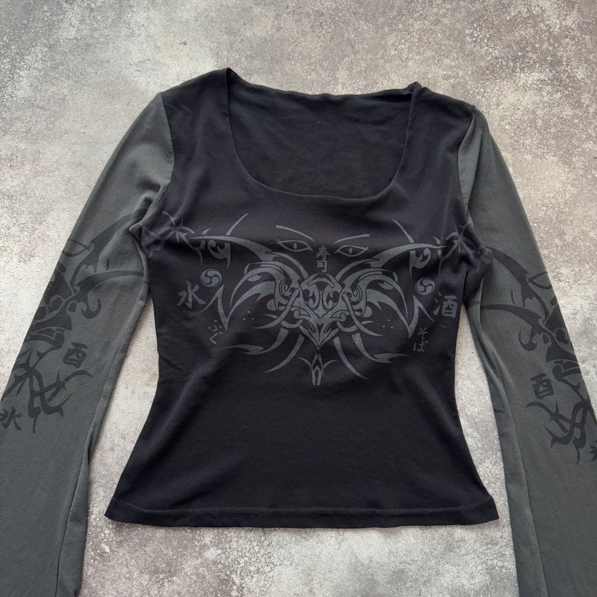 Japanese Brand × Vintage Japanese Tribal Gothic Mesh Long Sleeve Size M / US 6-8 / IT 42-44 - 4 Thumbnail