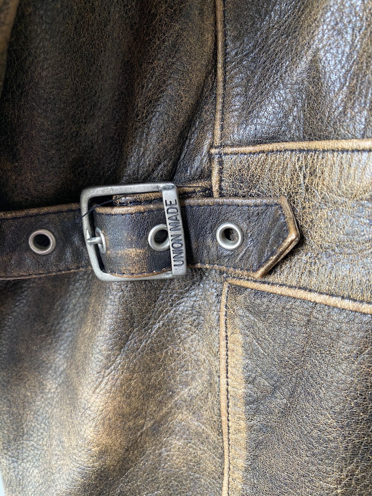 Branded Leather × Vintage Vintage 90s Human Being Union Made Leather Jacket Size US L / EU 52-54 / 3 - 16 Thumbnail