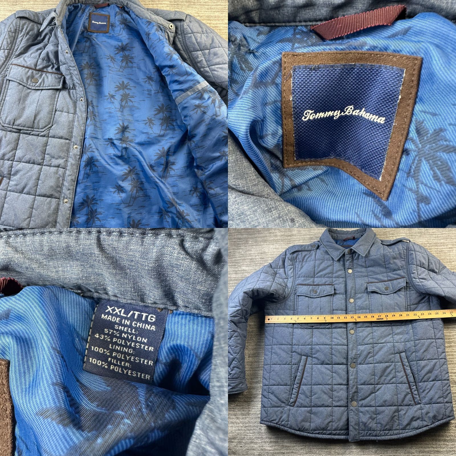 Tommy Bahama Tommy Bahama Jacket Mens 2XL Blue Puffer Snap Synthetic Fill Size US XXL / EU 58 / 5 - 8 Thumbnail
