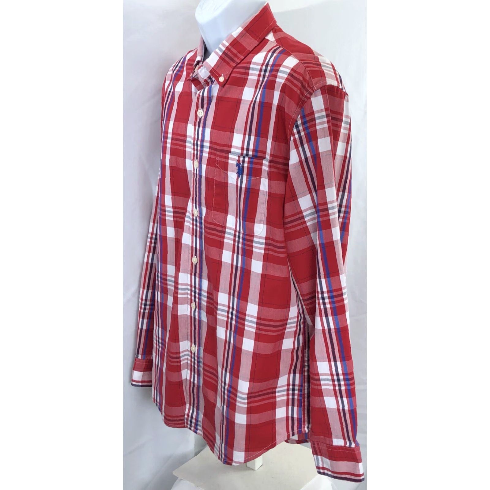 Vintage VINTAGE US Polo Assn Oxford Button Up L Red Plaid LongSleeve Pocket Preppy Western Size US L / EU 52-54 / 3 - 2 Thumbnail