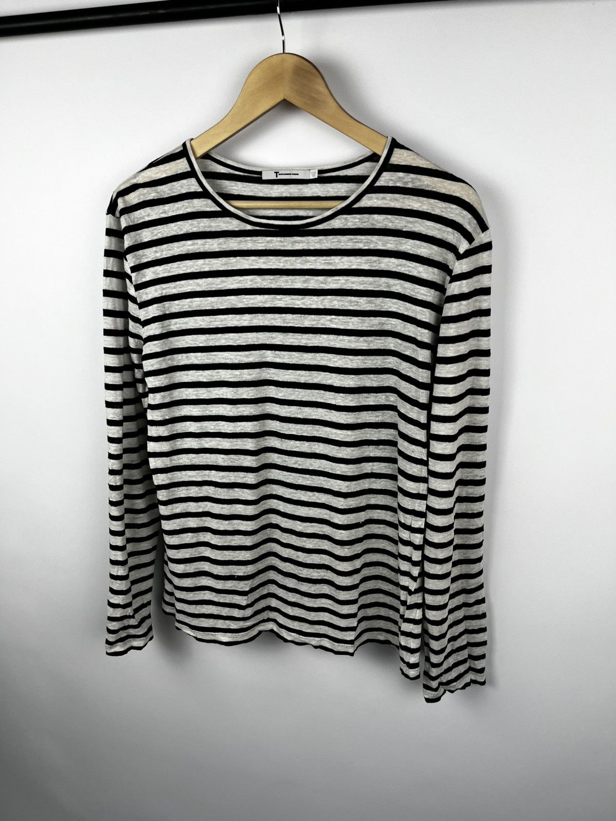 Alexander Wang Womens T. Alexander Wang Long Sleeve Striped Top Black White Size S / US 4 / IT 40 - 4 Thumbnail