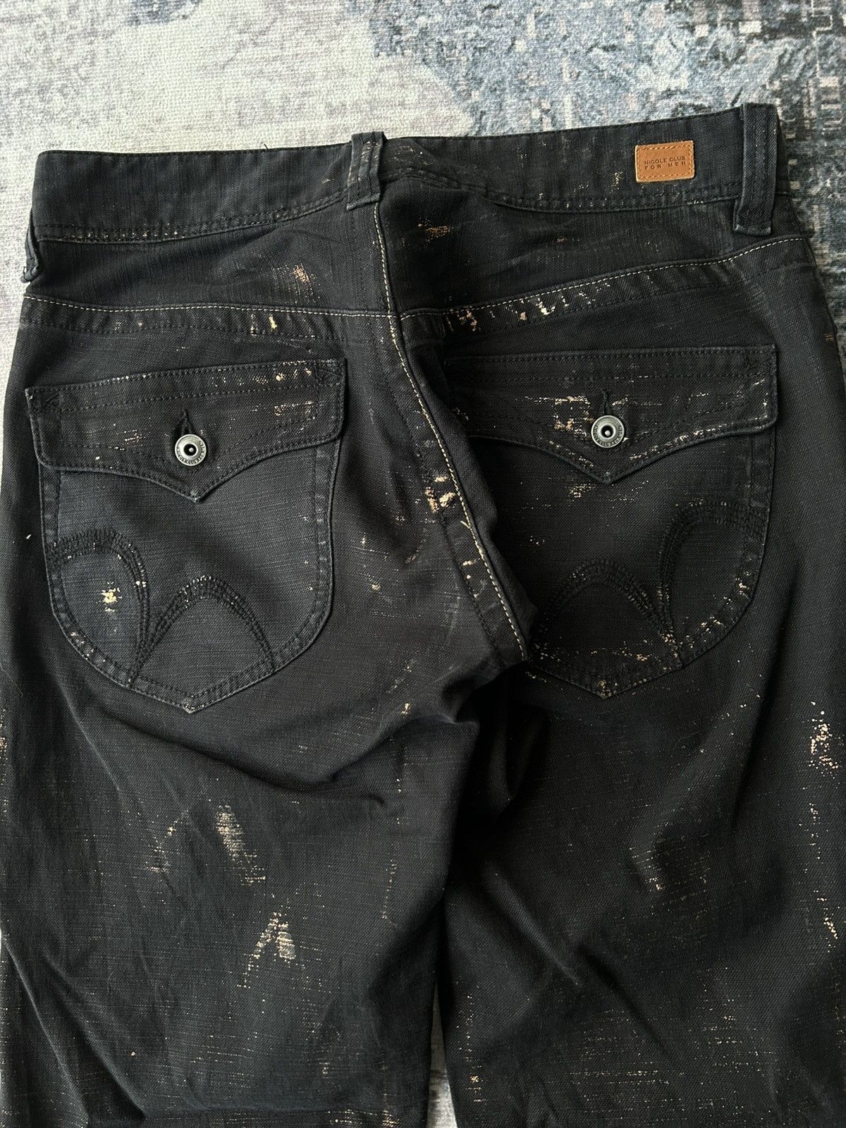 Japanese Brand Flared Nicole Punk Black Pants Size US 31 - 12 Thumbnail