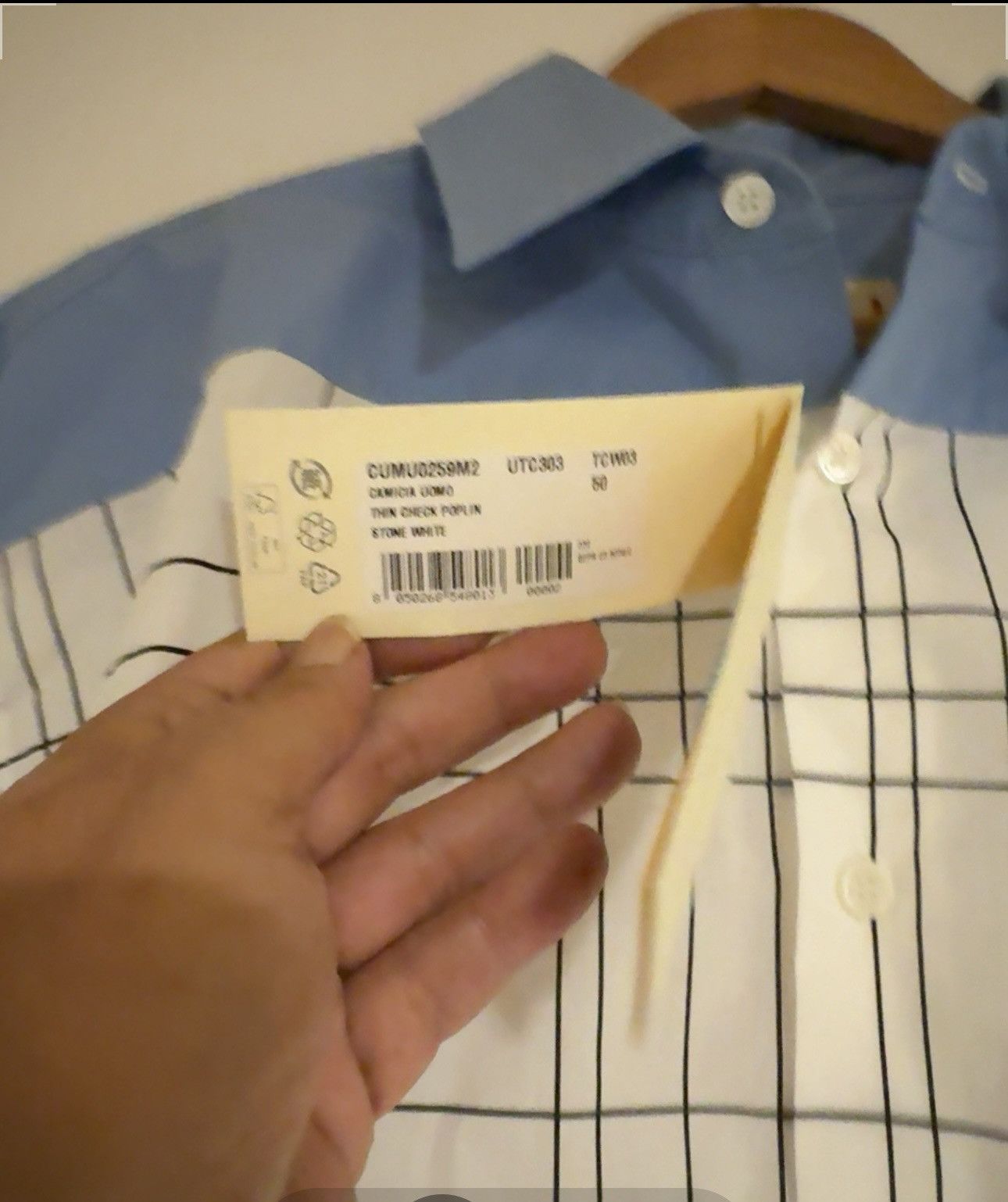 Marni Marni Thin Check Poplin Shirt Blue/white Long Sleeve 50 Size US M / EU 48-50 / 2 - 5 Thumbnail