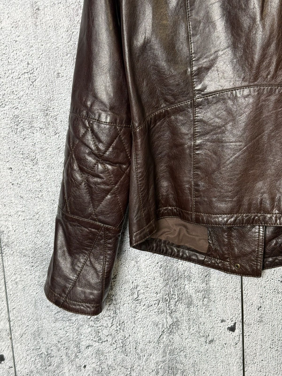 Weekend Max Mara Weekend Max Mara Brown Leather Biker Jacket Cropped Moto Size S / US 4 / IT 40 - 12 Thumbnail
