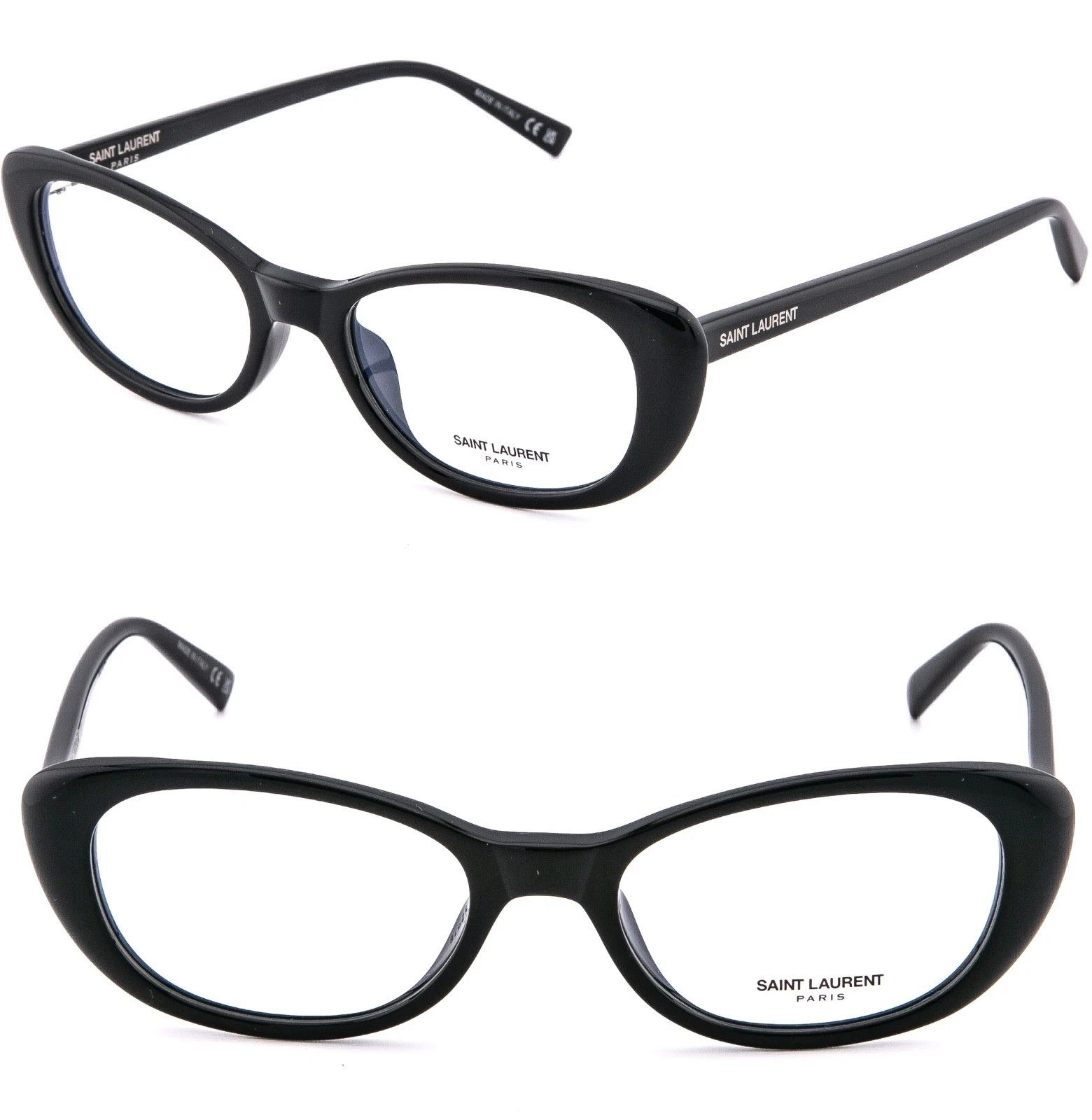 Saint Laurent Paris SAINT LAURENT 822 YSL SL822 OPT Black Oval Eyeglasses 001 Size ONE SIZE - 1 Thumbnail